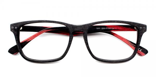 Isaac Eyeglasses Black Red