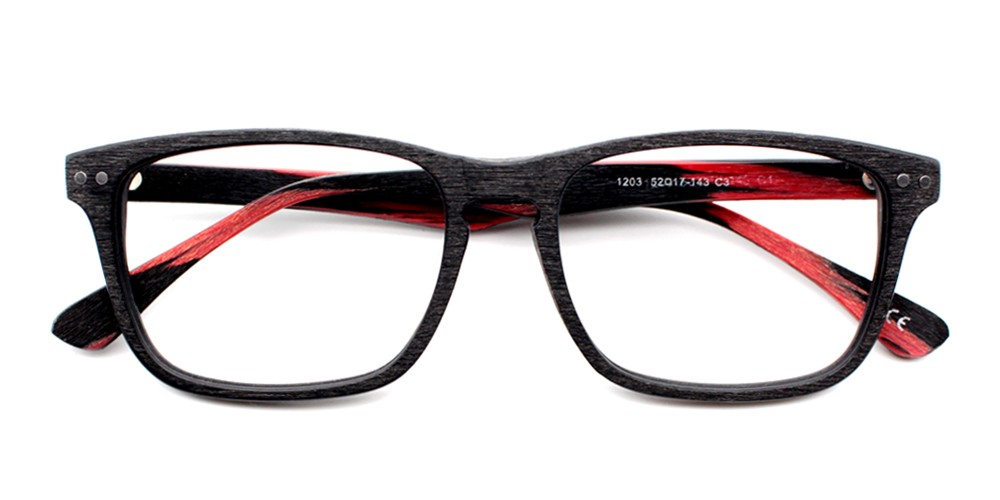 Isaac Eyeglasses Black Red